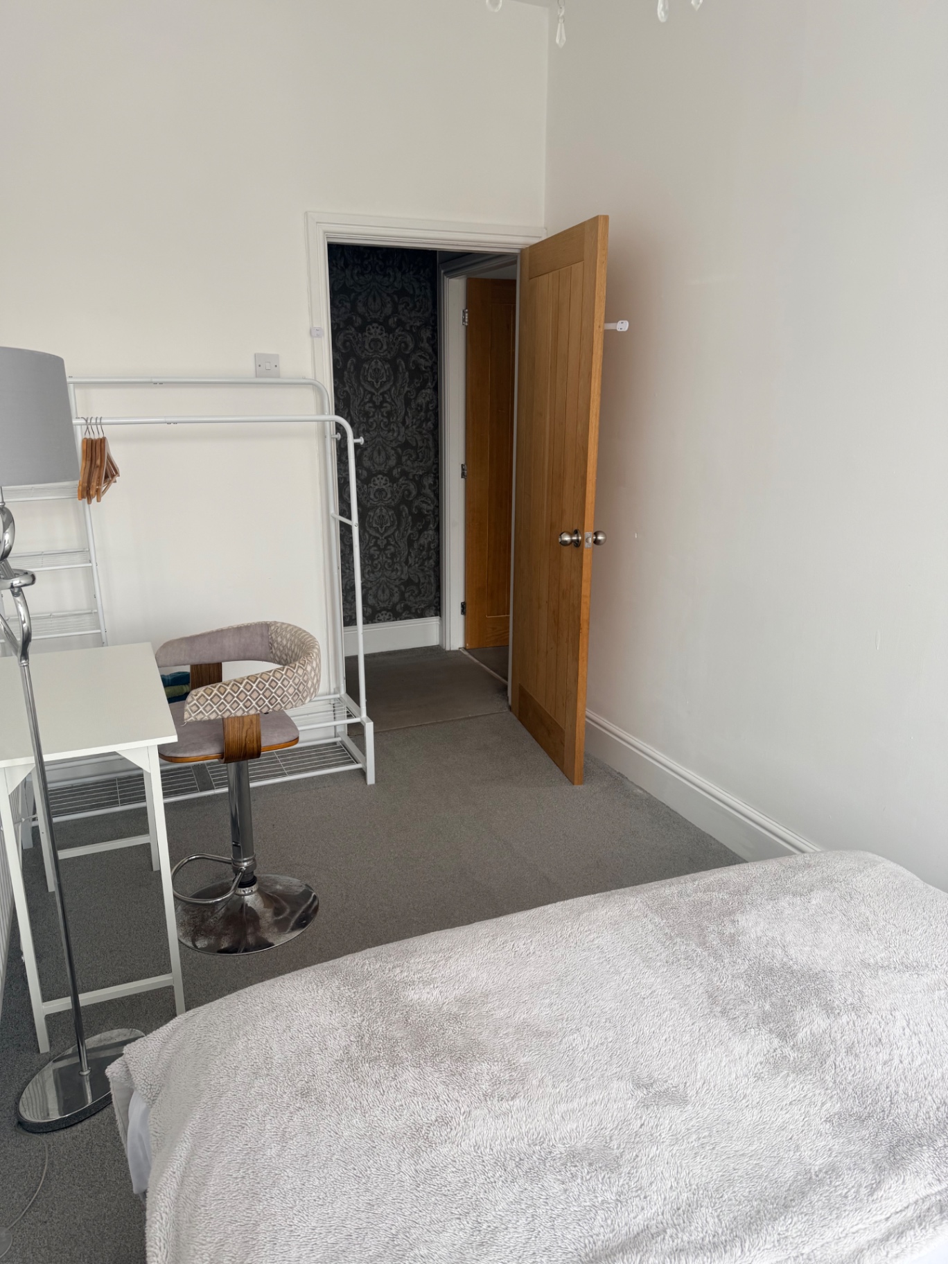 The Douglas Suite Walney — Bedroom 1 — Workspace & Hanging Rail